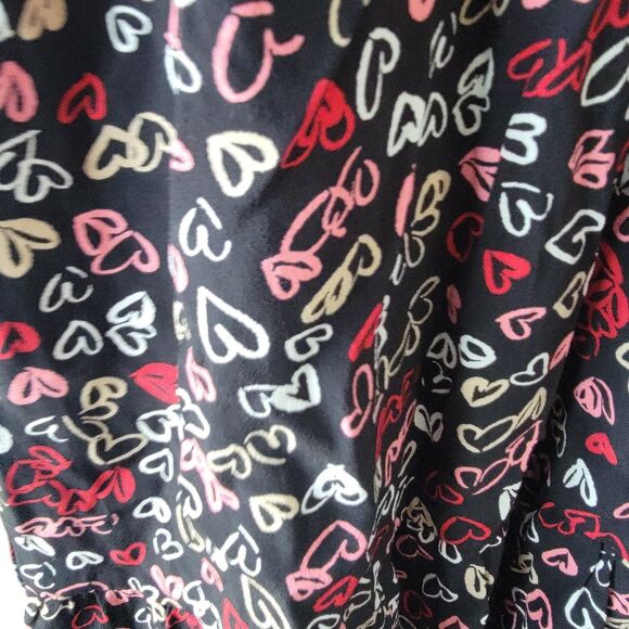 Loft women's Heart print Tie Neck Swing Dress size M long sleeve mini - Picture 6 of 8